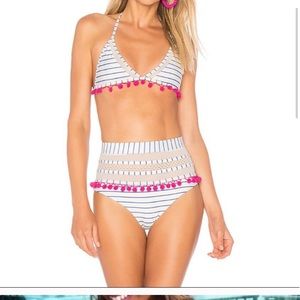 revolve striped pom pom bikini